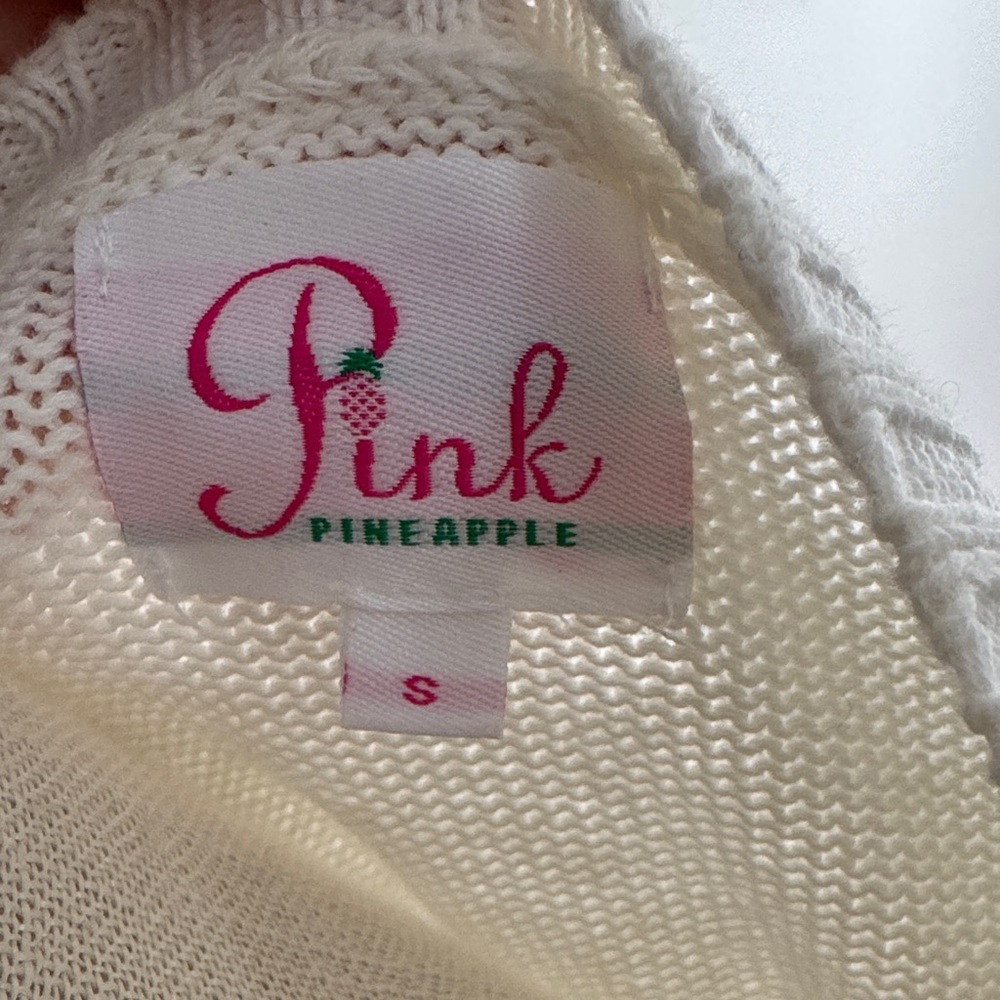 Chic White Sweater with Tan 'Salty' Design - Picture 3 of 3